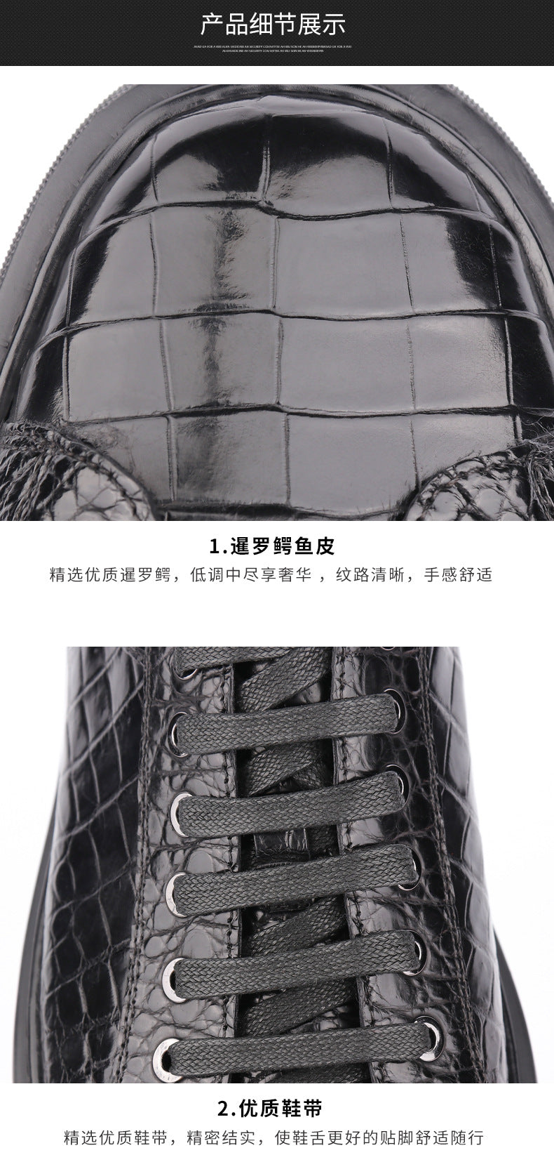 Crocodile Skin Genuine Leather Men's Sneakers Sports Casual Athletic Shoes Simple Fashion Wear-resistant Men's Shoes