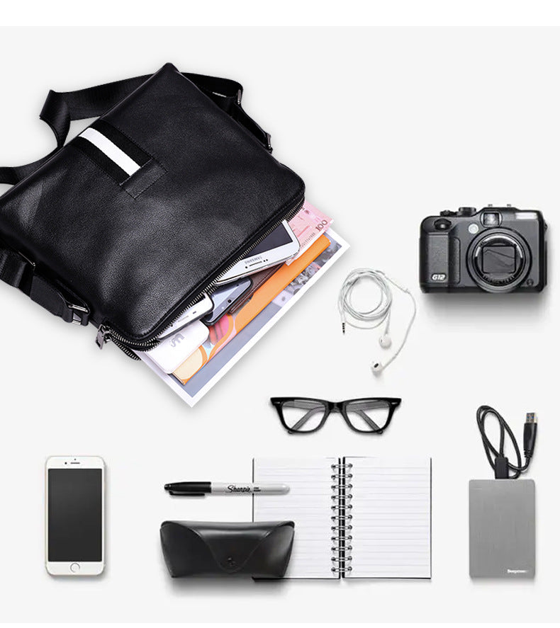Men's Shoulder Bag Made of Genuine Cowhide Leather High Quality Casual Crossbody Bag