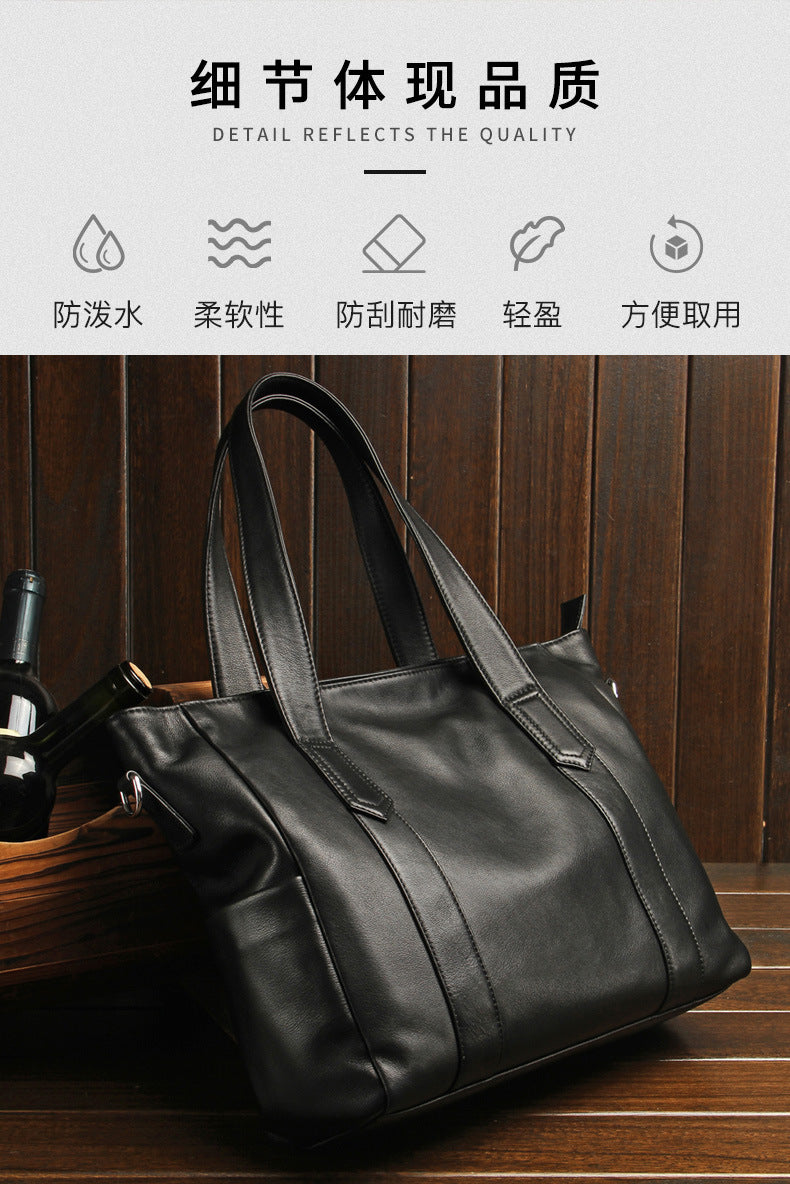 Men's handbag cowhide genuine leather Korean business briefcase computer bag
