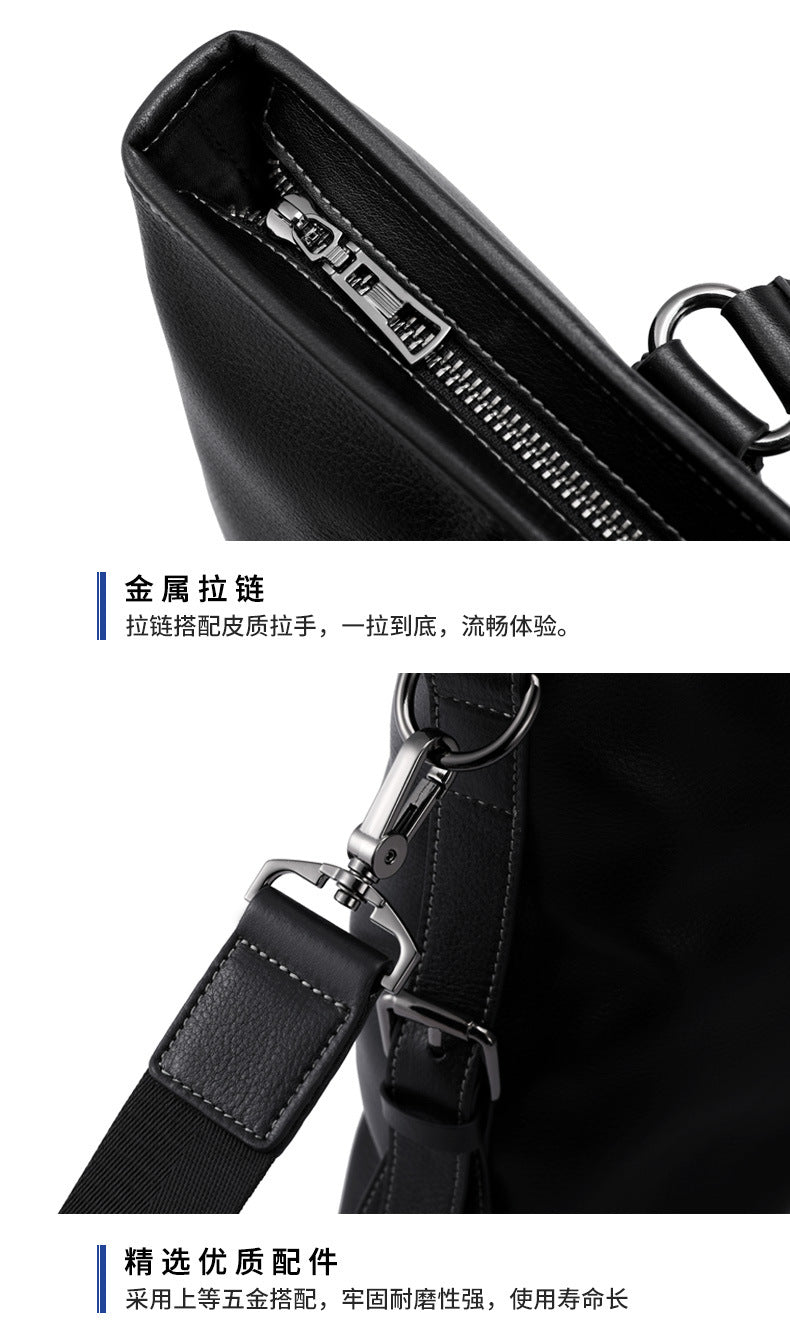 Men's Handbag Genuine Cowhide Leather Computer Bag Casual Business Briefcase Crossbody Bag