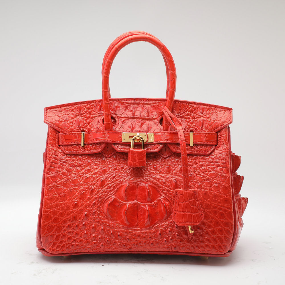Women's Leather Tote Bag Siamese Crocodile Skin Large Capacity Genuine Leather Handbag
