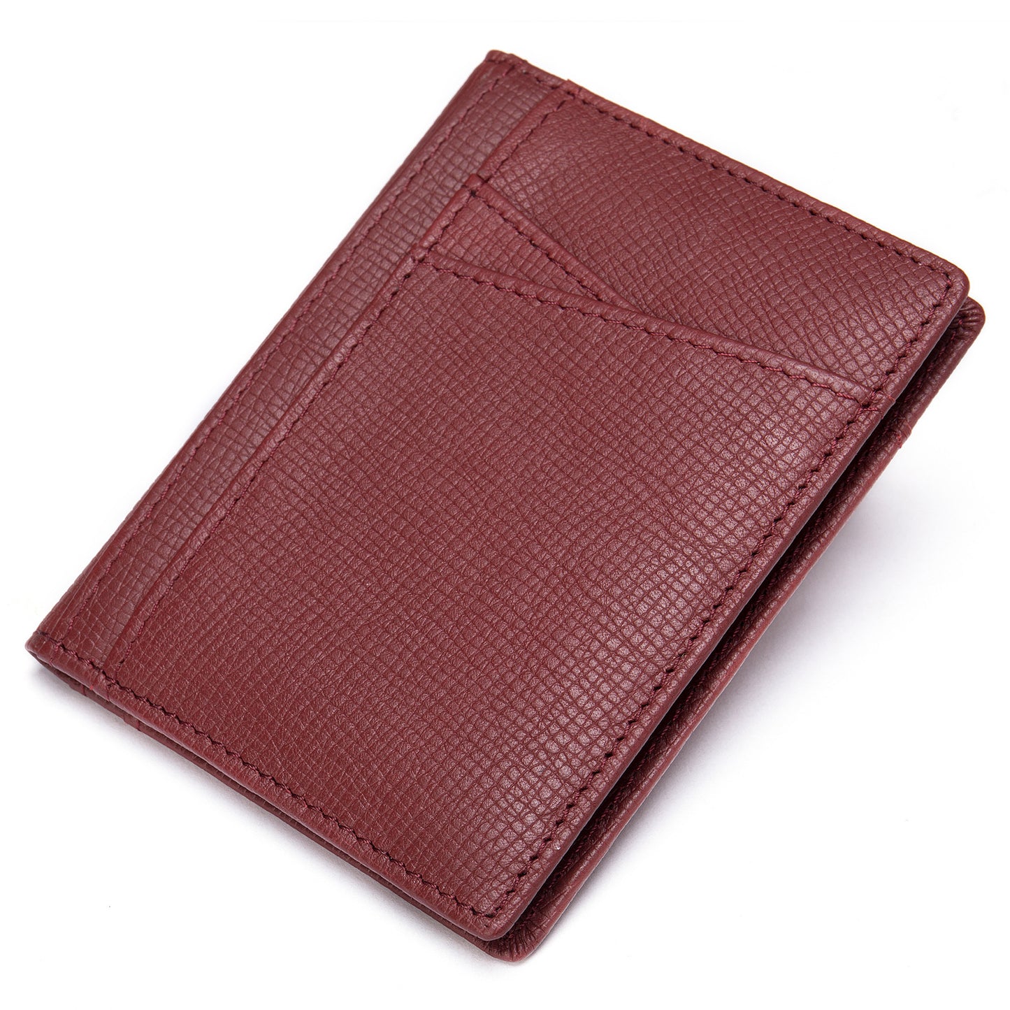 Men's Card Bag Cow Leather Thin Simple Card Holder RFID Card Clip for Men