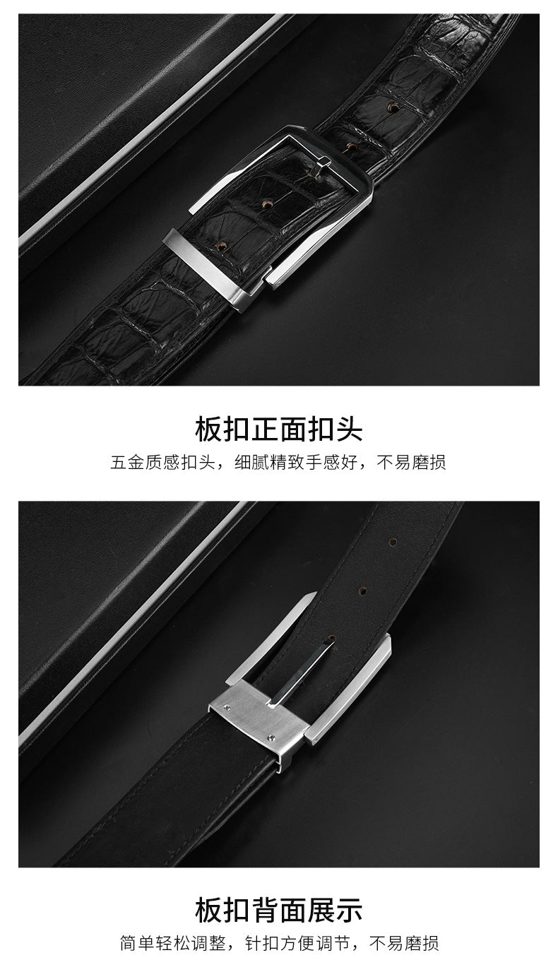 Siamese Crocodile Skin Men's Belt Genuine Leather Business Casual Width 3.8cm Men's Belt