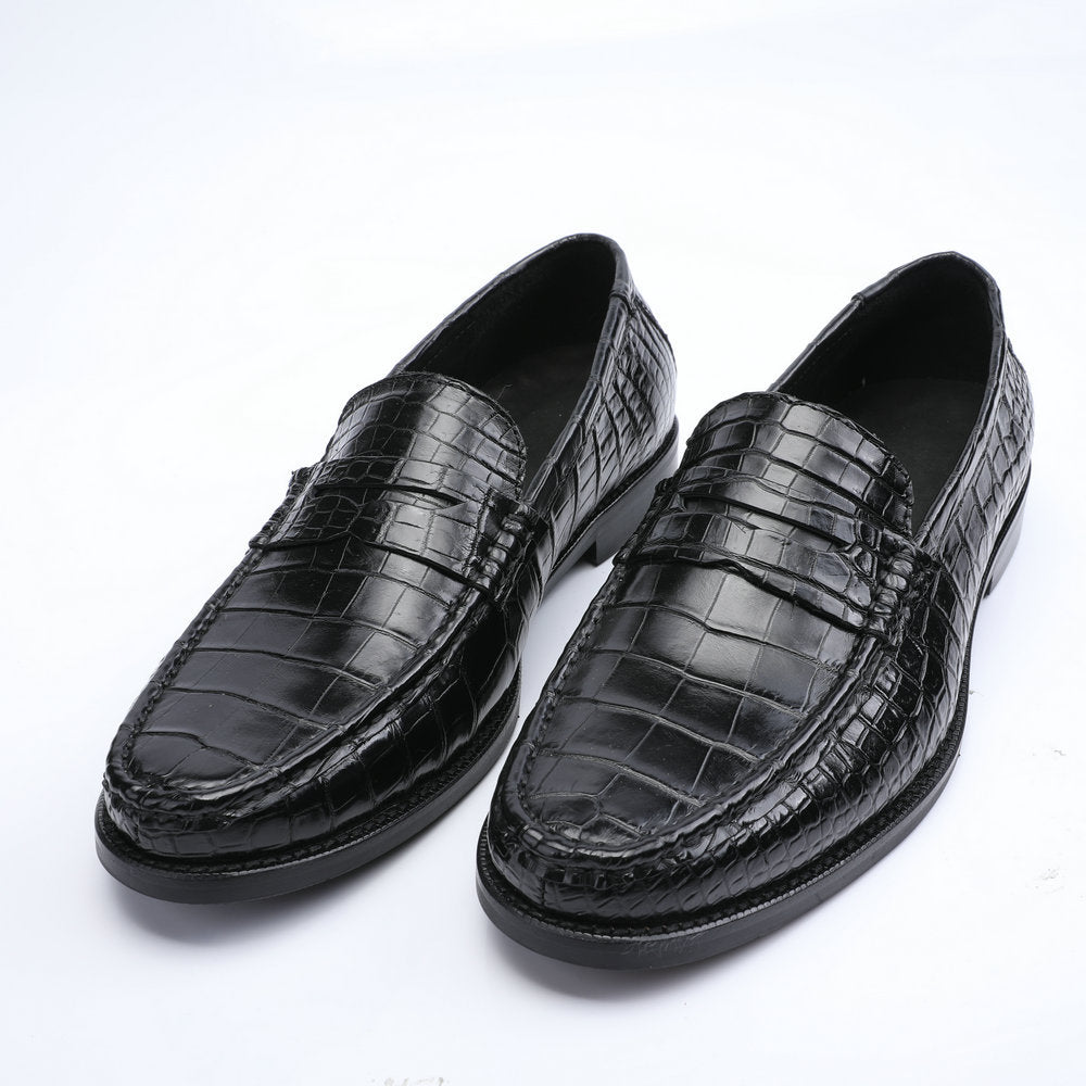 2023 New Crocodile Belly Skin Men's Leather Shoes Genuine Leather Moccasins Business Casual Shoes