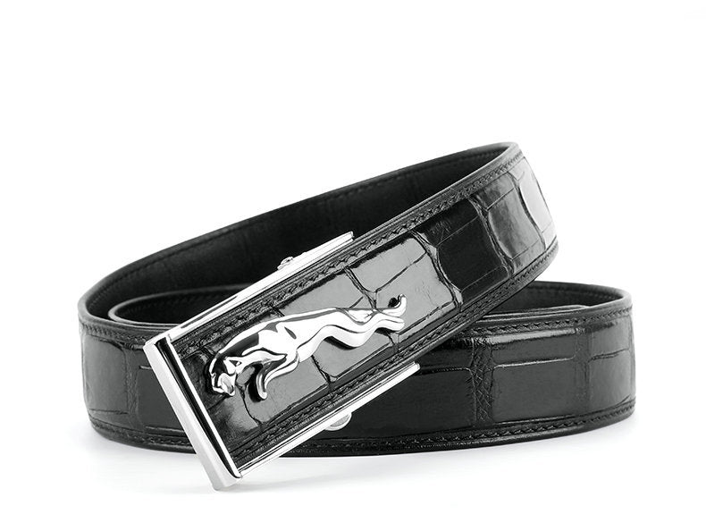 Men's Belt Siamese Crocodile Skin Genuine Leather Automatic Buckle Casual Men's Belt