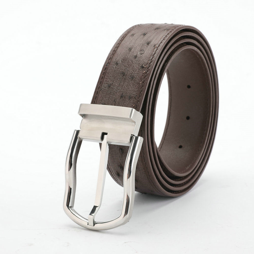 Men's Belt South Africa Ostrich Skin Genuine Leather High Quality Stylish Casual Men's Belt