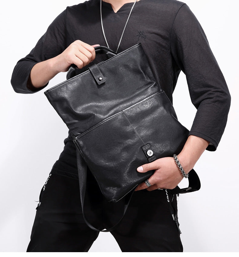 Men's shoulder bag, genuine cowhide leather, multi-functional handbag, business crossbody bag