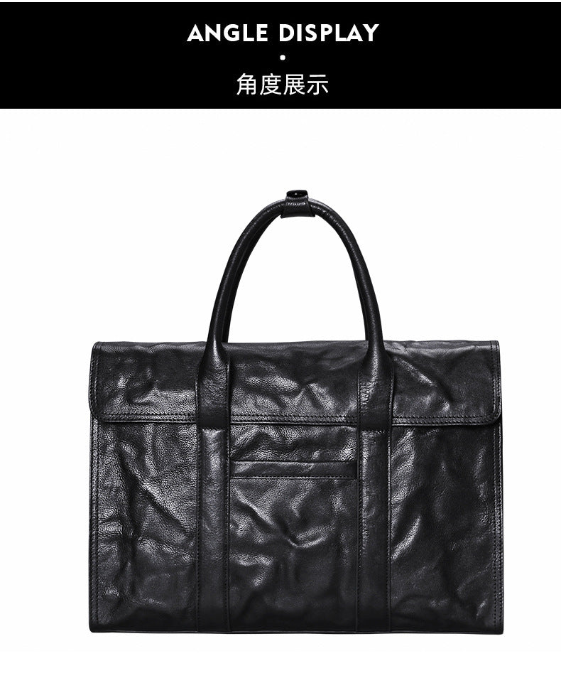 Men's handbag, genuine cowhide leather, high quality, large capacity, briefcase, handbag for men