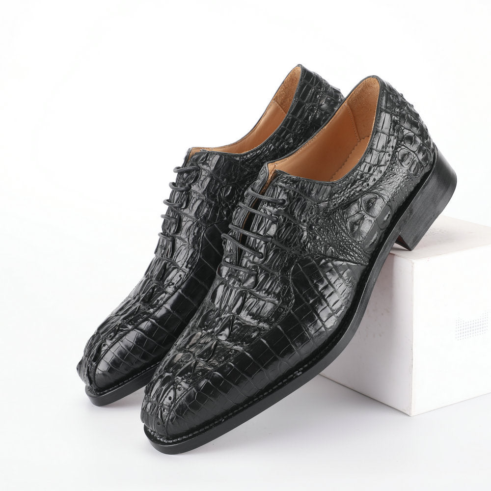 Crocodile skin men's leather shoes genuine leather high quality luxury wedding business formal suit shoes