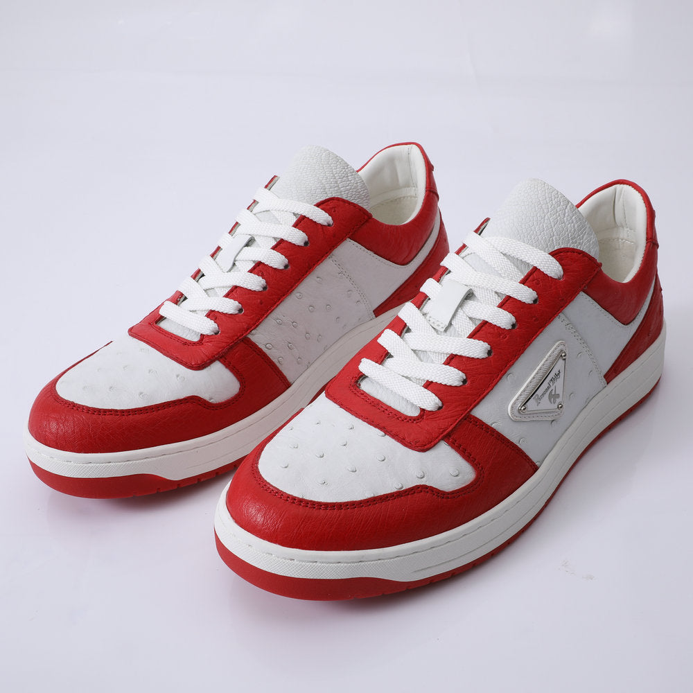 2023 New Ostrich Skin Men's Sneakers Genuine Leather Casual Fashion Men's Shoes