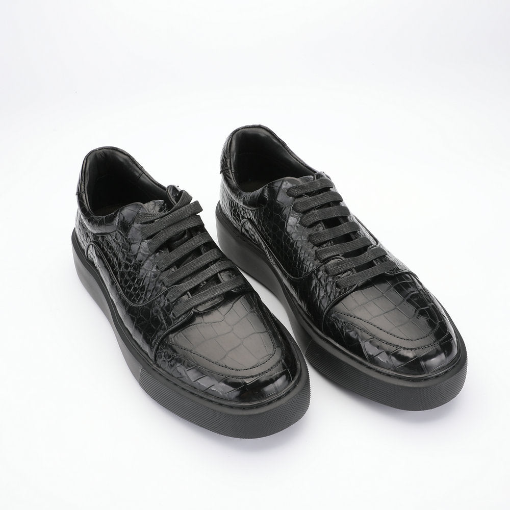 Autumn/Winter New Crocodile Belly Skin Men's Casual Shoes Genuine Leather Leather Shoes Fashion Business Shoes