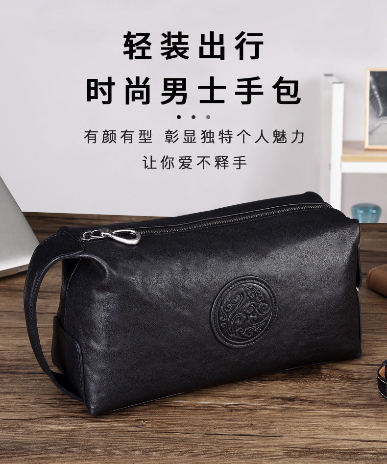 Men's Handbag Genuine Leather Cowhide Large Capacity Business High Quality Fashion Men's Bag
