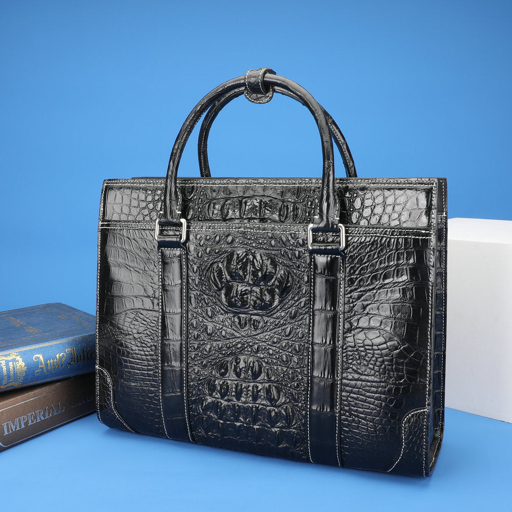 Men's briefcase Genuine crocodile leather handbag Business travel bag Office bag File bag Handbag