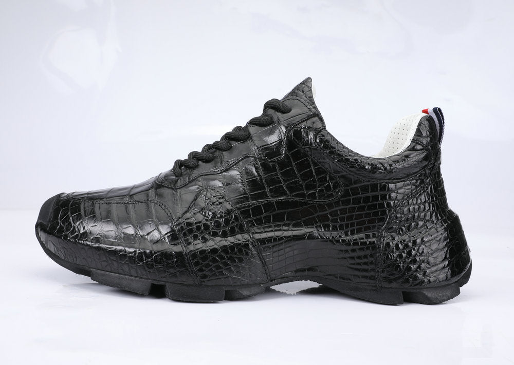 Crocodile leather genuine leather men's shoes fashion rubber sole in-heel men's shoes