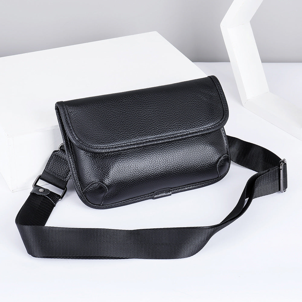 Men's Shoulder Bag Genuine Cowhide Leather Simple Fashion Men's Crossbody Bag