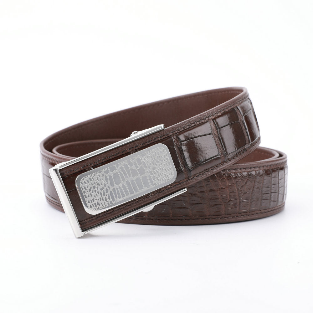 Siamese Crocodile Skin Men's Belt Automatic Buckle Business Casual Genuine Leather Belt