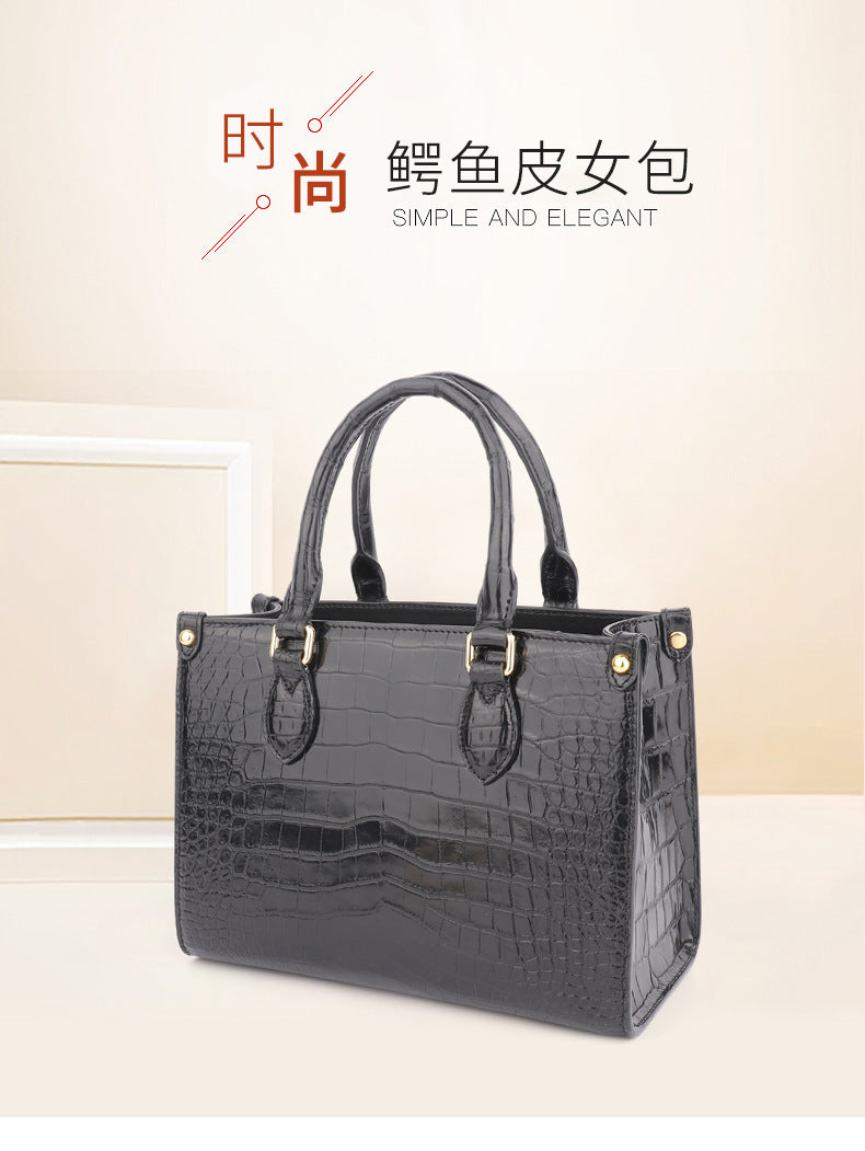 Crocodile leather women's bag casual leather bag ladies bag diagonal shoulder bag