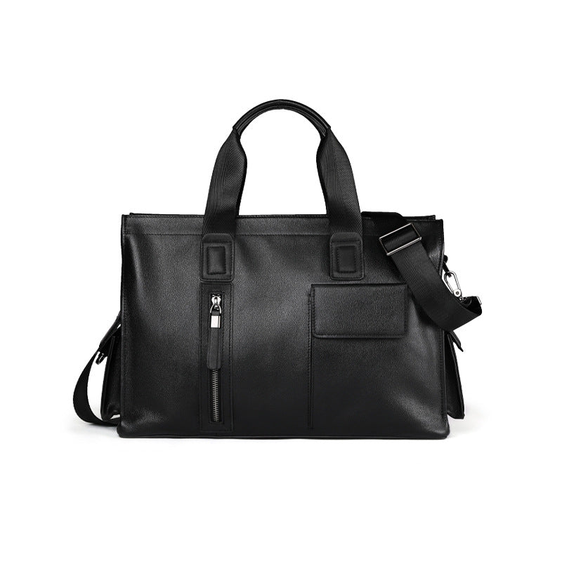Men's handbag, genuine cowhide leather, computer bag, business large-capacity briefcase