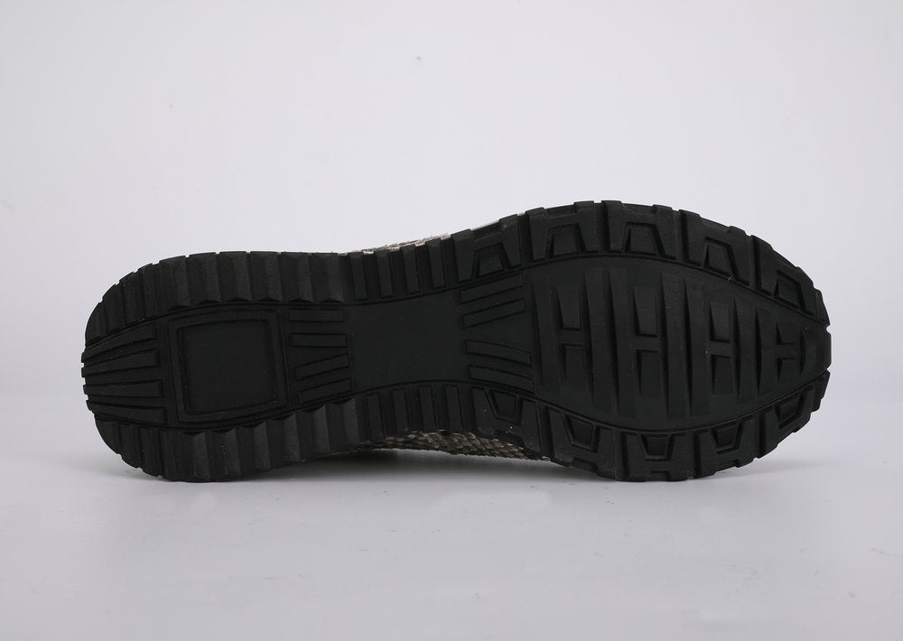 Python Skin Genuine Leather Men's Sneakers Sports Casual Shoes Wear-resistant Breathable Men Shoes