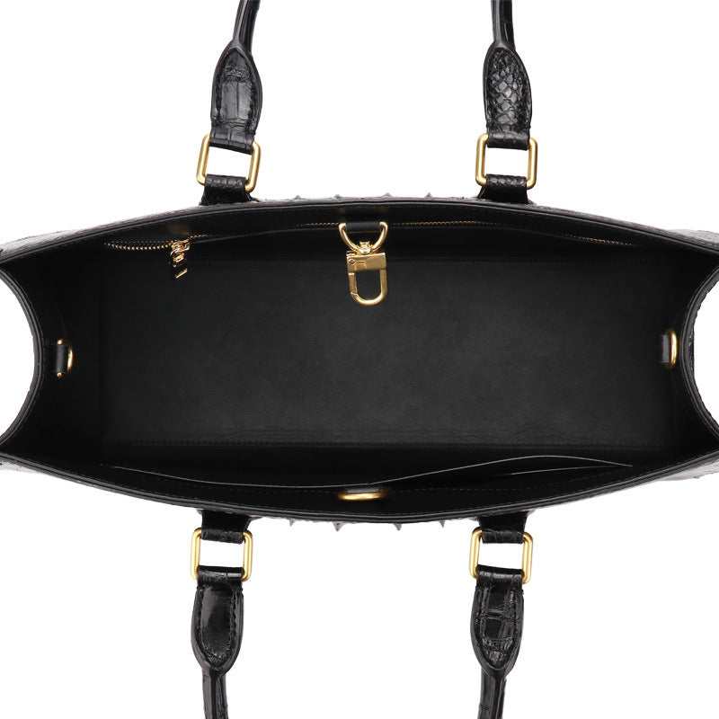 Women's Crocodile Bag Atmospheric Genuine Leather Handbag Casual Car Stitch Shoulder Bag