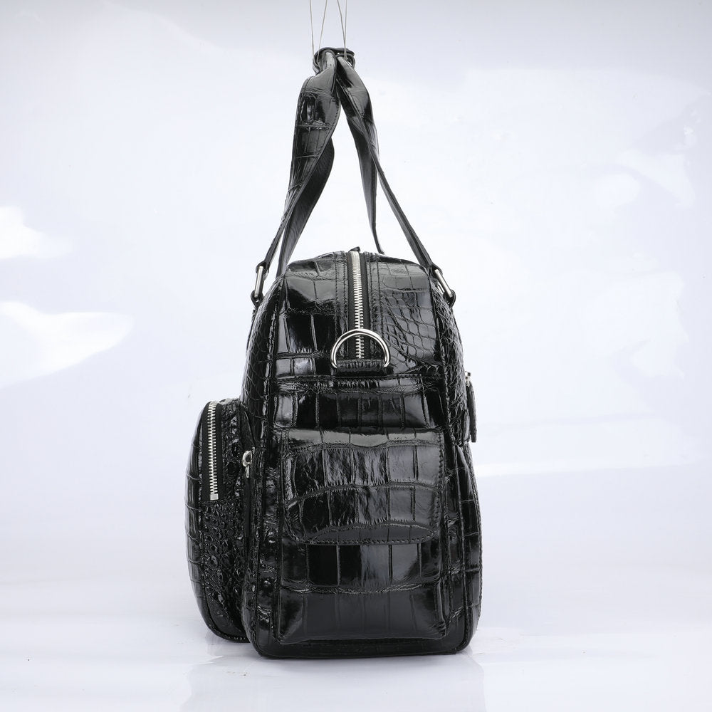 Crocodile Belly Skin Genuine Leather Men's Large Capacity Travel Bag Outdoor Camping Casual Handbag Luggage Bag Handbag