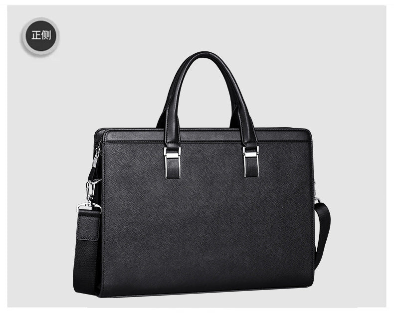 Men's handbag cowhide genuine leather computer bag large capacity business briefcase