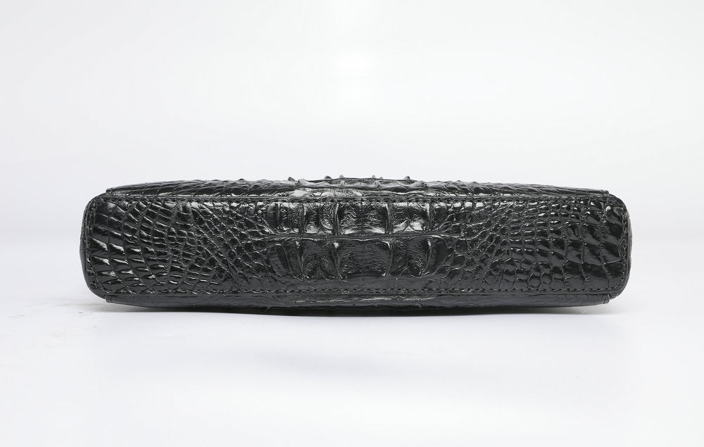 Crocodile Skin Genuine Leather Handbag Security Lock Business Casual Outdoor Conference Men's Bag
