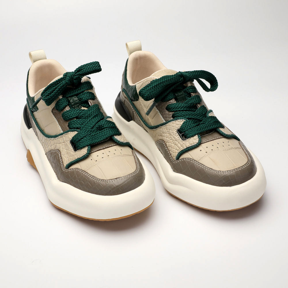 Crocodile skin men's sneakers casual shoes platform fashion wear-resistant men's shoes