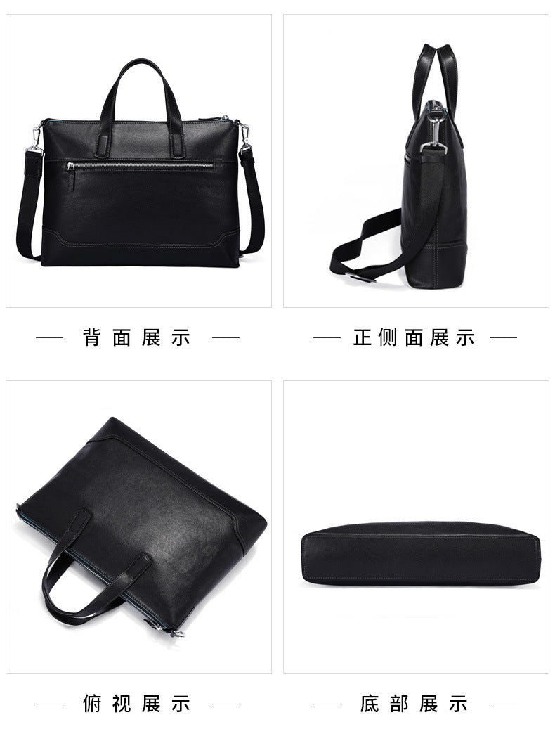 Men's handbag, genuine cowhide leather handbag, computer bag, high quality business briefcase