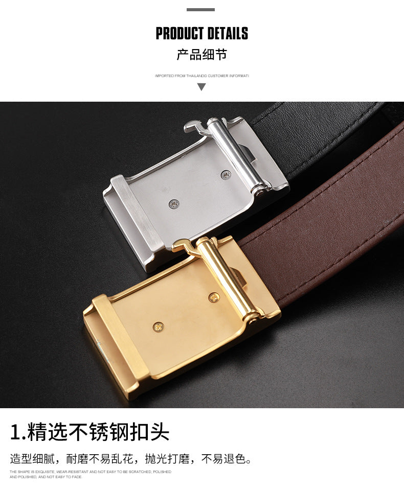 Siamese Crocodile Skin Men's Belt Automatic Buckle Business Casual Genuine Leather Belt