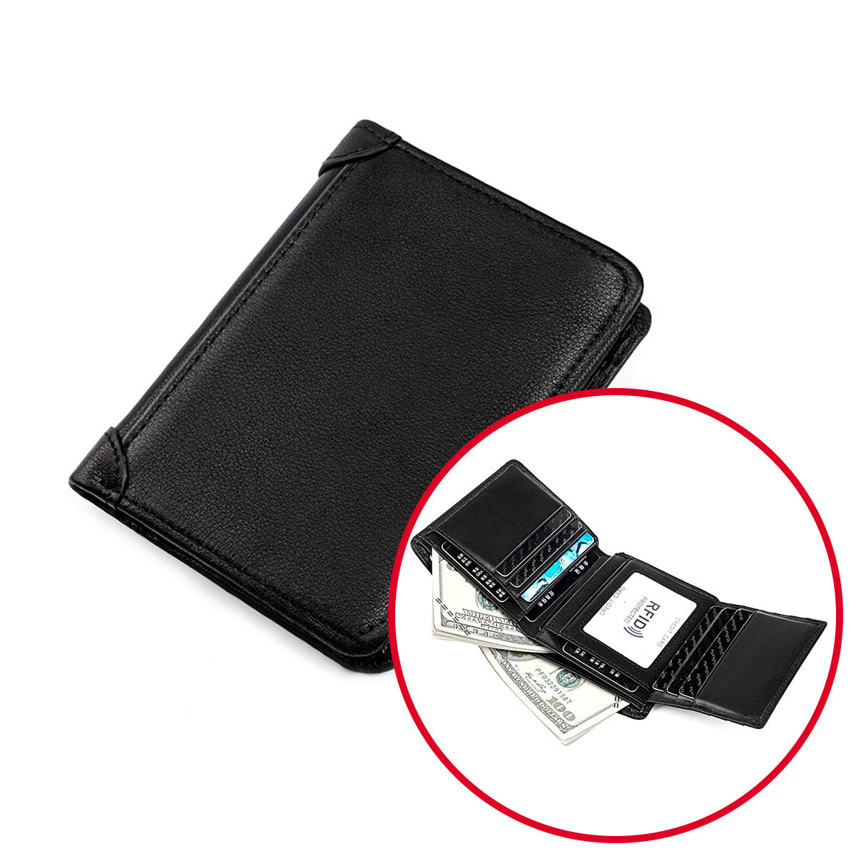 Men's wallet genuine cowhide leather RFID anti-theft brush large capacity multi-functional men's wallet