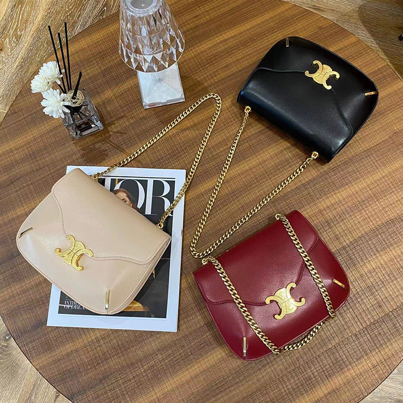 Genuine leather chain bag armpit bag cowhide ladies large capacity shoulder bag fashion