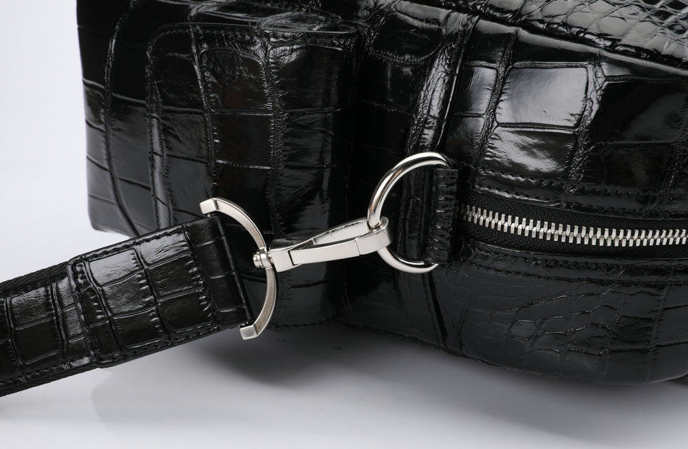 Crocodile Belly Skin Genuine Leather Men's Large Capacity Travel Bag Outdoor Camping Casual Handbag Luggage Bag Handbag