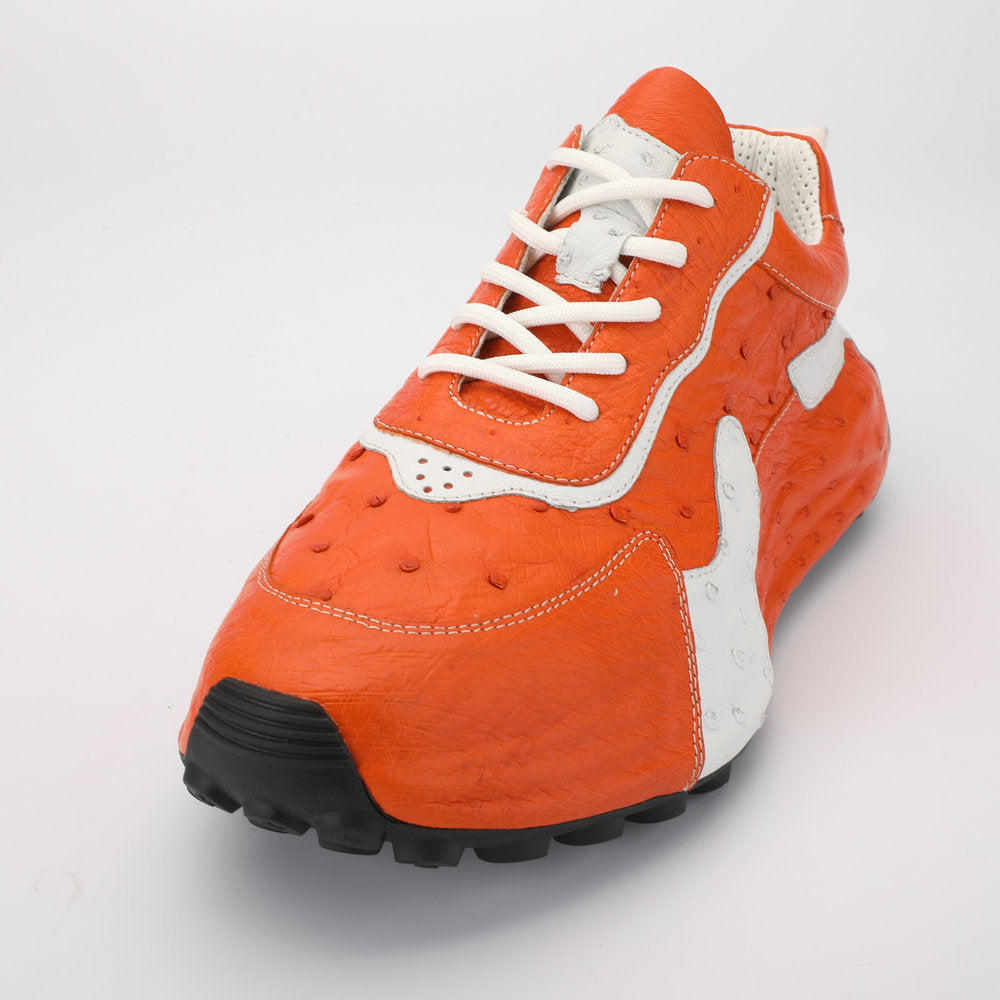 Men's Shoes Made of Ostrich Skin Genuine Leather Men's Shoes In-Heel Anti-Slip Fashion Casual Sneakers