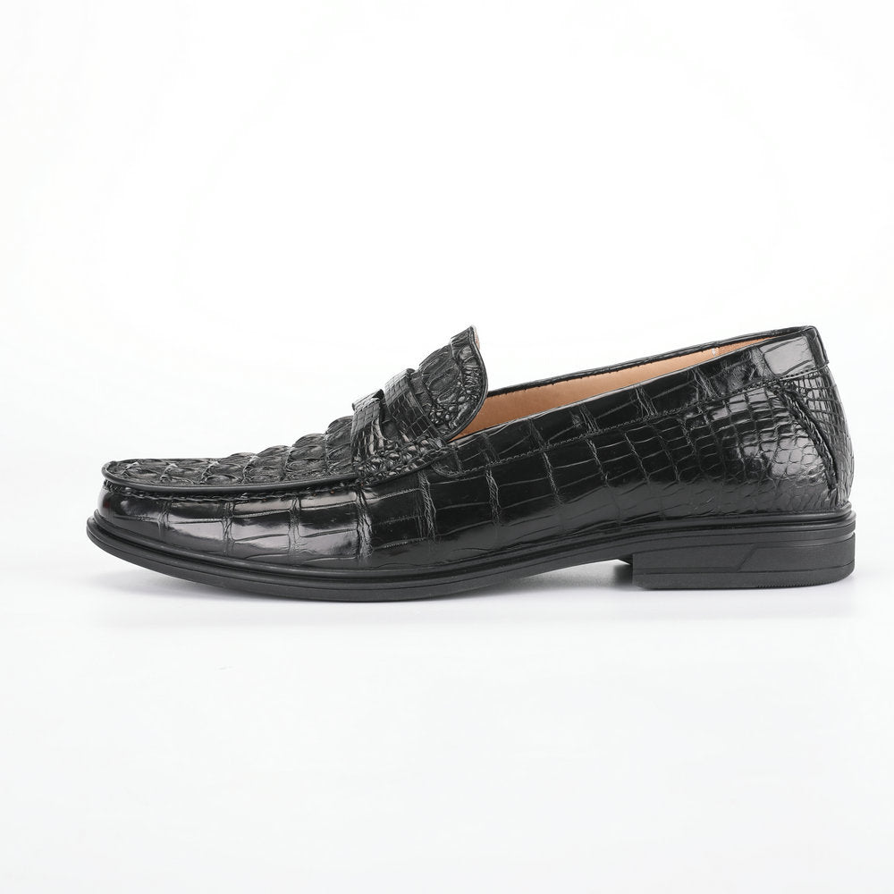 Crocodile Skin Genuine Leather Men's Leather Shoes Rubber Sole Moccasins Formal Business Casual Men's Shoes
