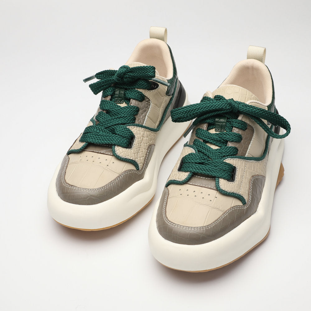 Crocodile skin men's sneakers casual shoes platform fashion wear-resistant men's shoes