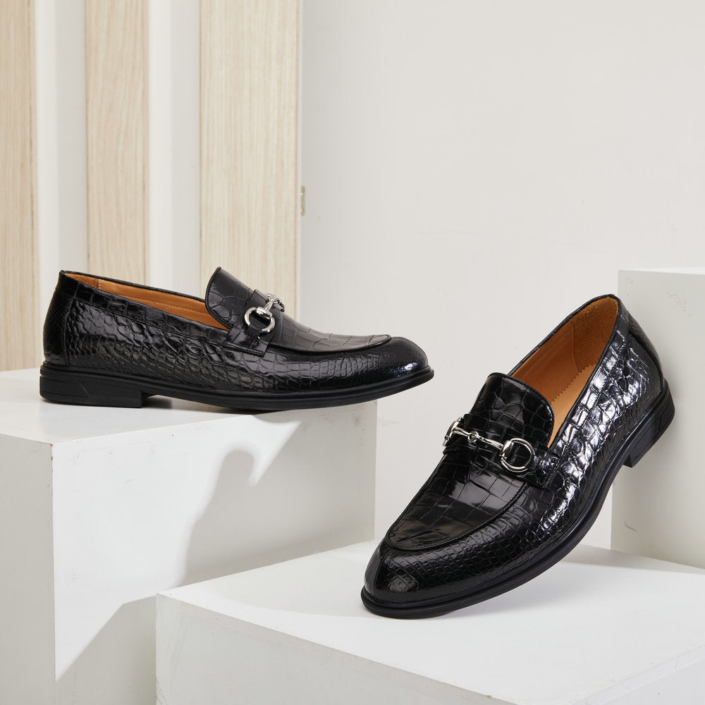 Crocodile Belly Skin Genuine Leather Men's Leather Shoes Rubber Sole Moccasins Fashion Casual Business Shoes
