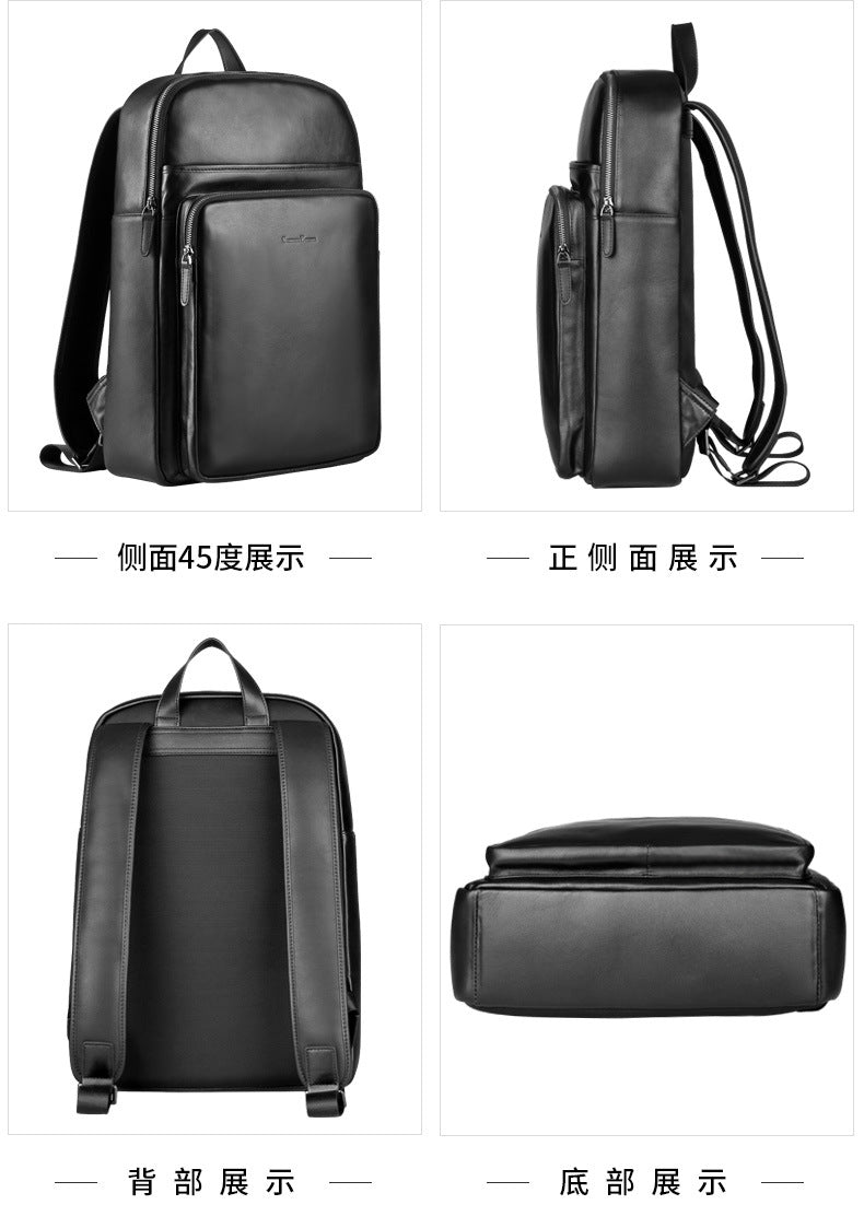 Men's backpack genuine cowhide leather high quality Korean casual sports backpack