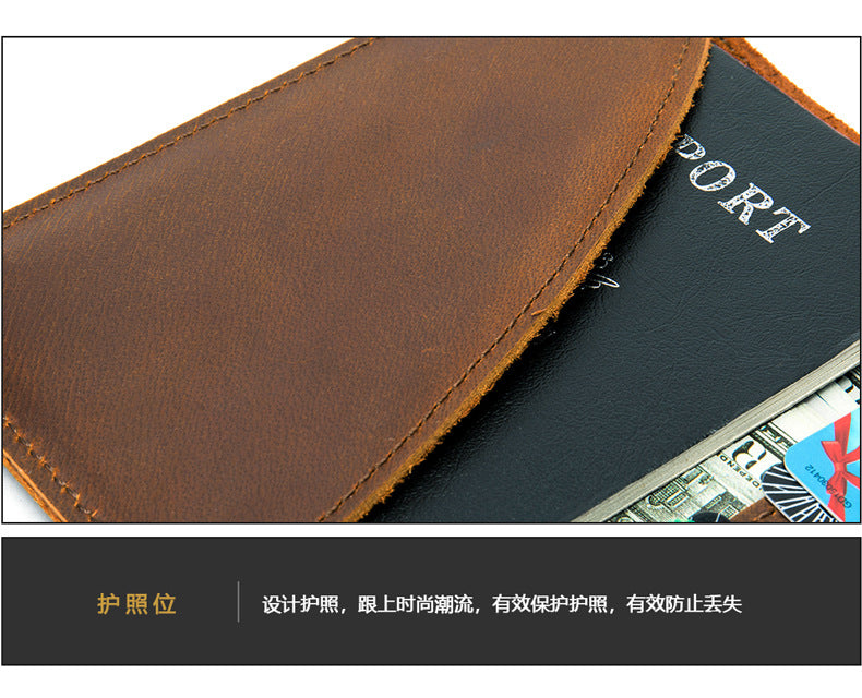 Men's Wallet Cow Leather Large Capacity Card Holder DIY Men's Wallet