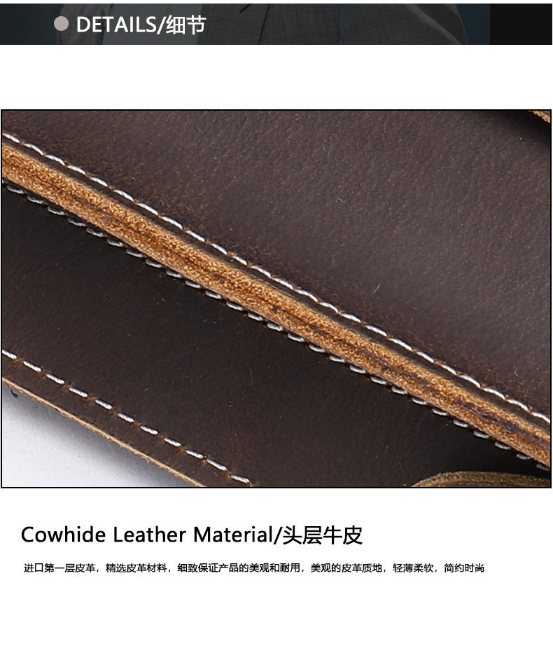 Men's Clutch Bag Cow Leather Crazy Horse Vintage Men's Handbag