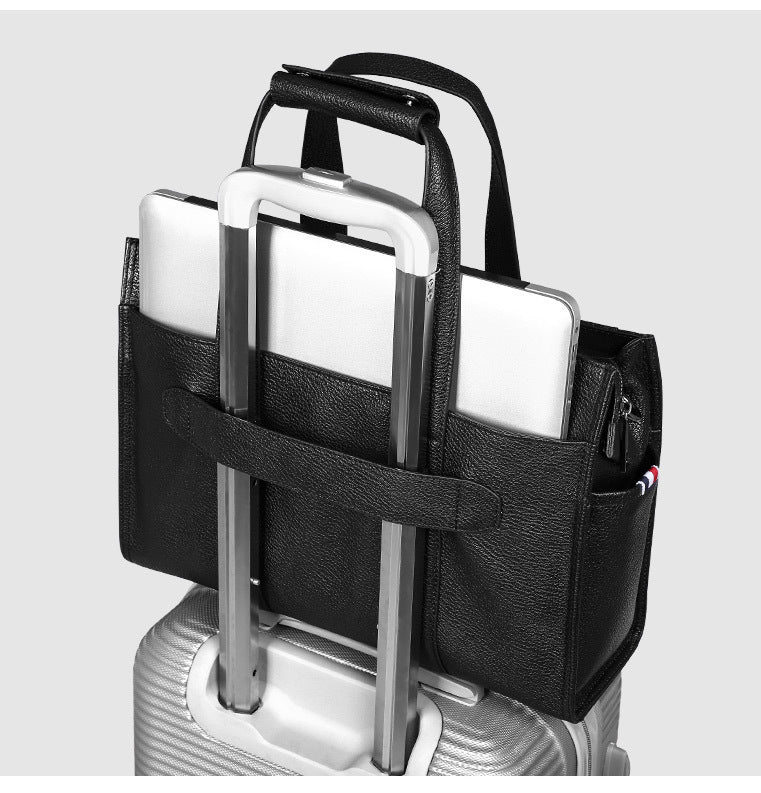 Men's Briefcase Genuine Cowhide Leather Computer Bag Business Large Capacity Handbag Crossbody Bag