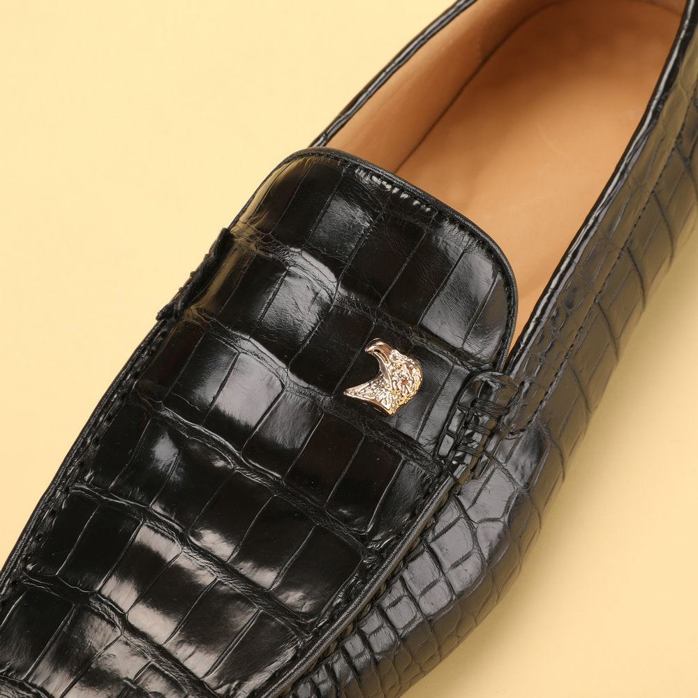 Crocodile leather genuine leather men's moccasins casual leather shoes business men's shoes