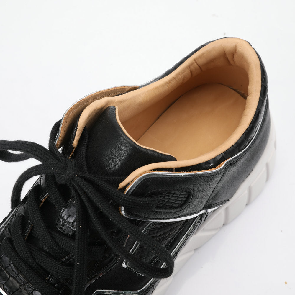 2023 New Crocodile Belly Skin Men's Casual Shoes Excellent Breathability Fashion Platform Men's Shoes