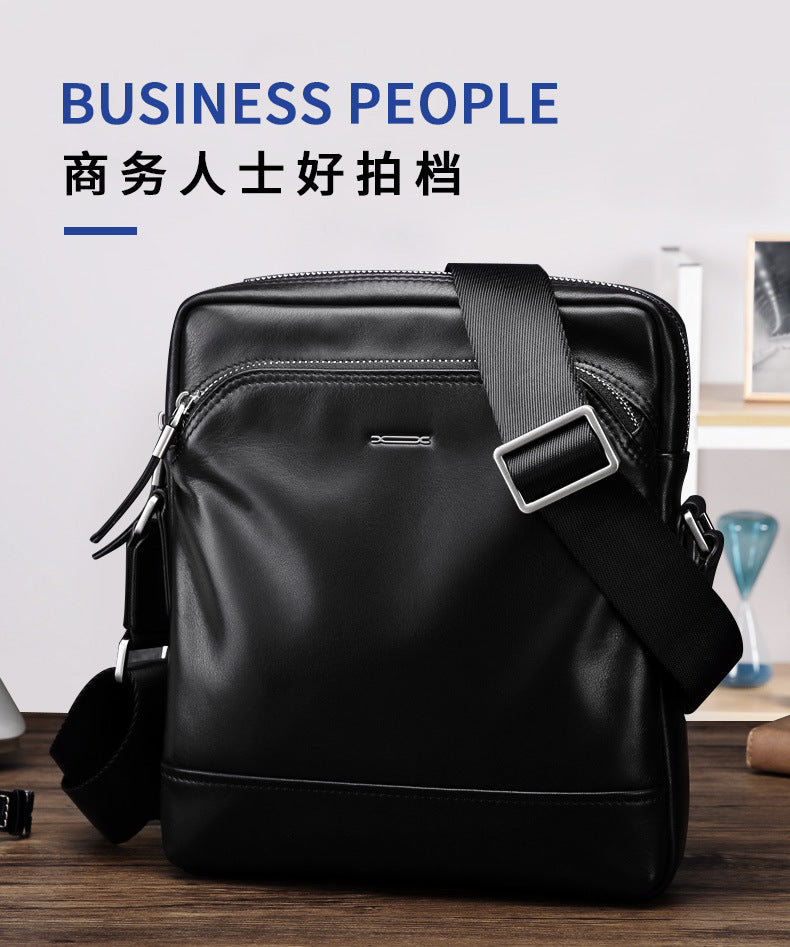 Men's shoulder bag, multi-functional, practical, genuine cowhide leather, business crossbody bag