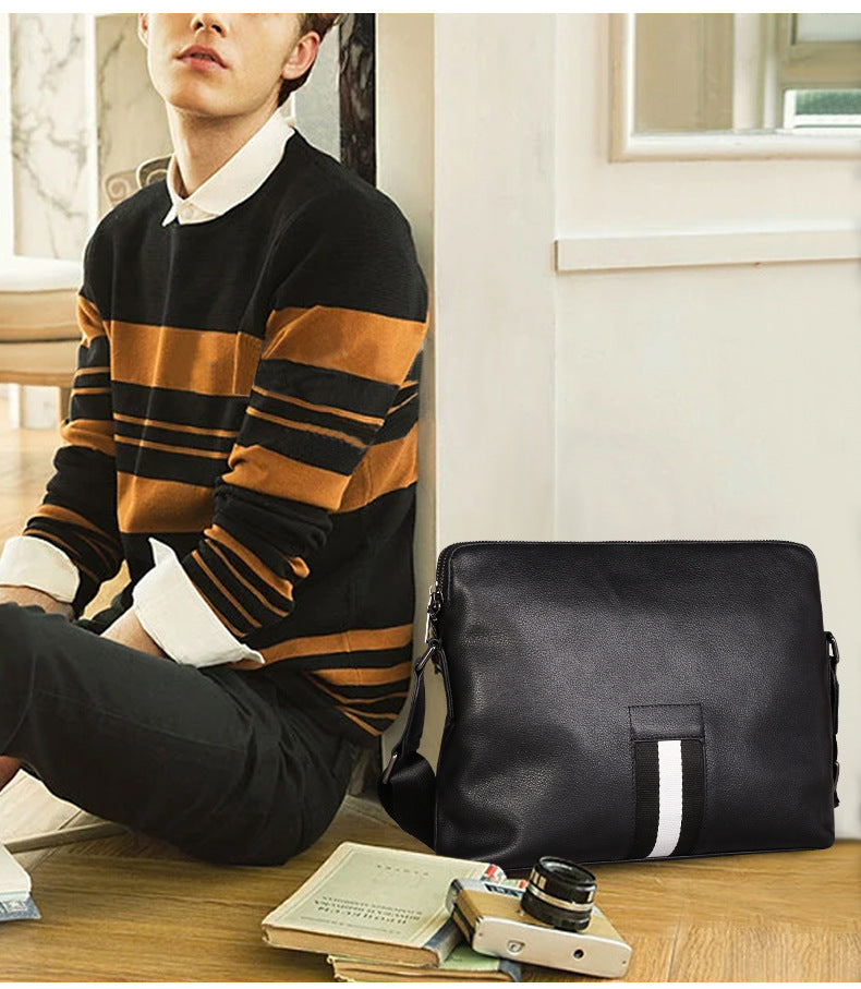 Men's Shoulder Bag Made of Genuine Cowhide Leather High Quality Casual Crossbody Bag