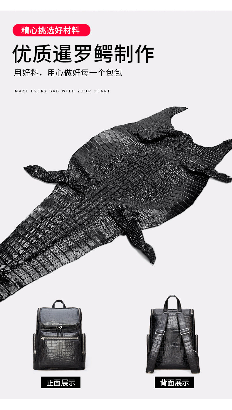 Crocodile Belly Skin Men's Backpack Large Capacity Business Commuting Casual Business Travel Bag