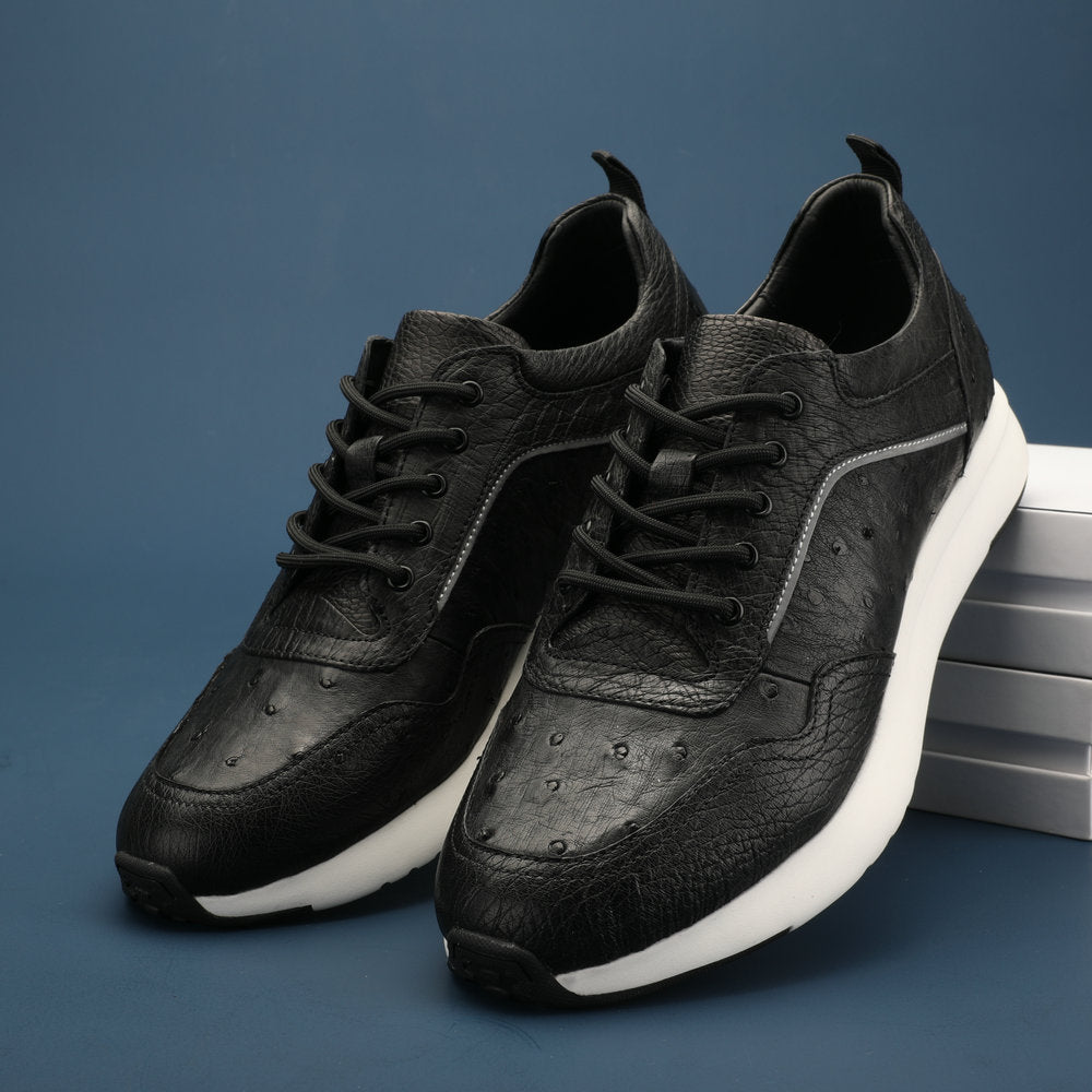 Ostrich skin men shoes genuine leather simple fashion casual shoes