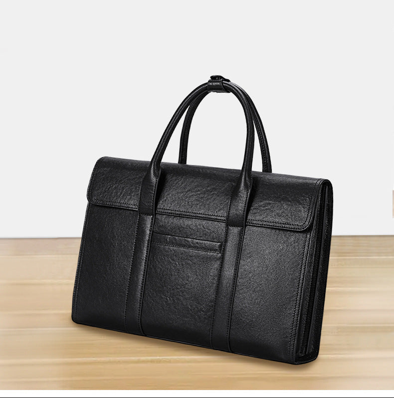 Men's handbag, genuine cowhide leather, high quality, large capacity, briefcase, handbag for men
