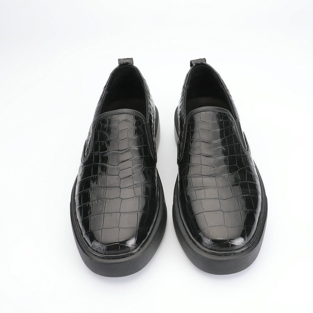Men's Moccasins Crocodile Belly Skin Genuine Leather Casual Shoes Business Loafers Shoes Men's Leather Shoes