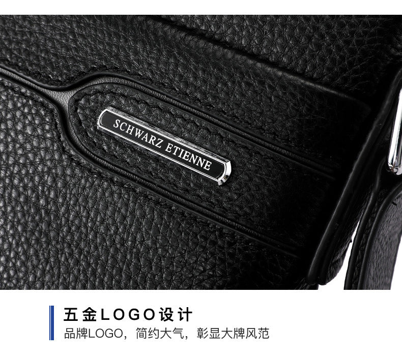 Men's Shoulder Bag Genuine Leather Cowhide Business Crossbody Bag for Men